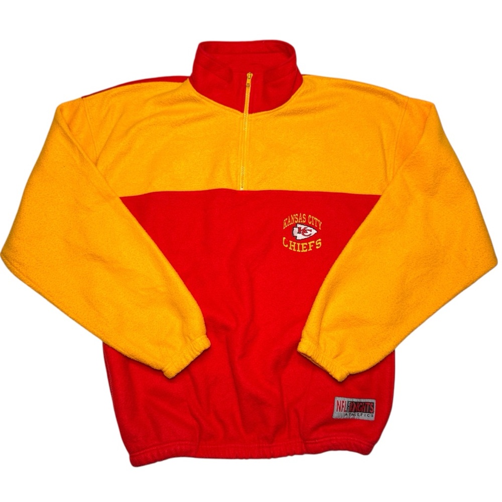 VTG 90s Kanas City Chiefs Zip Up Fleece Iron Knights NFL Football Size Medium